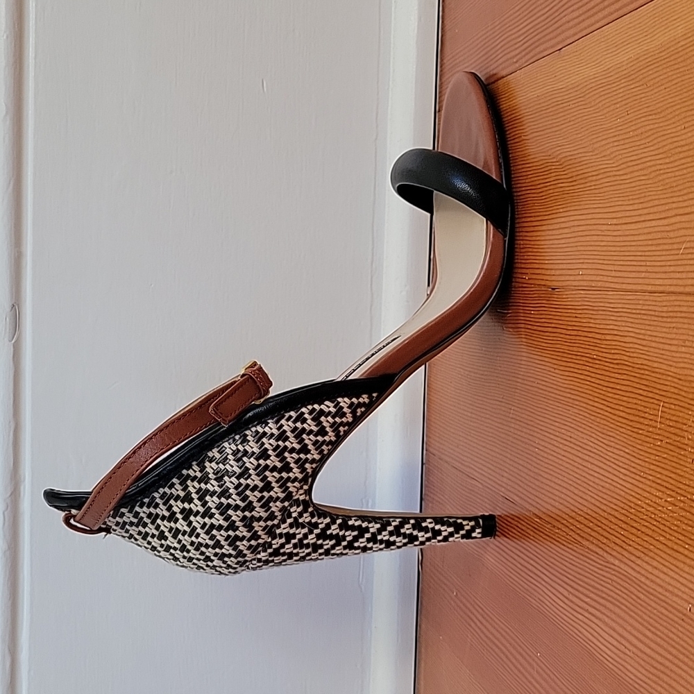 French Connection Black, White & Brown Strappy Heels